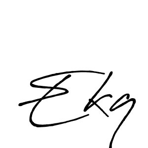 if you are searching for the best signature style for your name Ekq. so please give up your signature search. here we have designed multiple signature styles  using Antro_Vectra_Bolder. Ekq signature style 7 images and pictures png