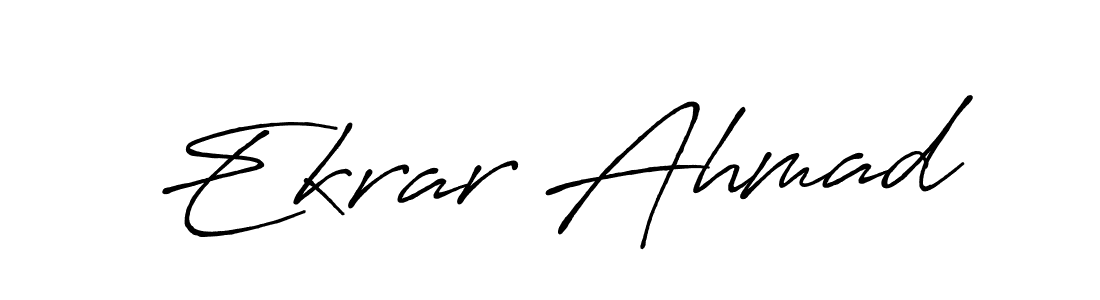 Design your own signature with our free online signature maker. With this signature software, you can create a handwritten (Antro_Vectra_Bolder) signature for name Ekrar Ahmad. Ekrar Ahmad signature style 7 images and pictures png