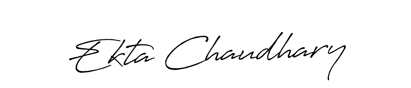 Make a beautiful signature design for name Ekta Chaudhary. With this signature (Antro_Vectra_Bolder) style, you can create a handwritten signature for free. Ekta Chaudhary signature style 7 images and pictures png