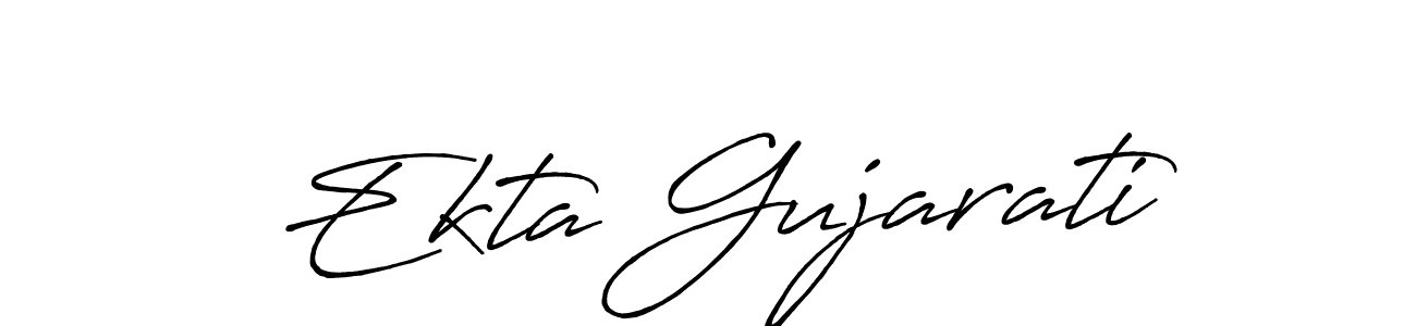How to make Ekta Gujarati signature? Antro_Vectra_Bolder is a professional autograph style. Create handwritten signature for Ekta Gujarati name. Ekta Gujarati signature style 7 images and pictures png