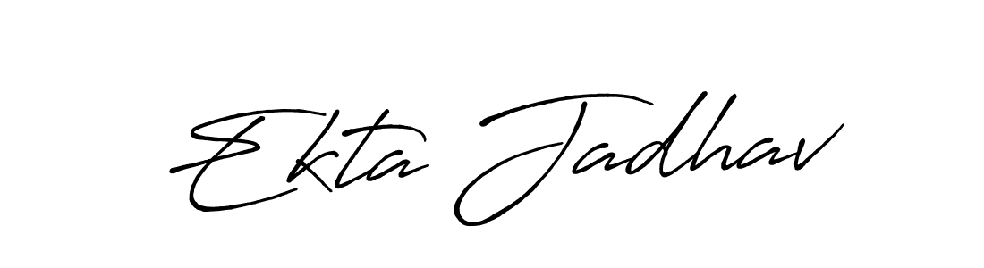 Also You can easily find your signature by using the search form. We will create Ekta Jadhav name handwritten signature images for you free of cost using Antro_Vectra_Bolder sign style. Ekta Jadhav signature style 7 images and pictures png