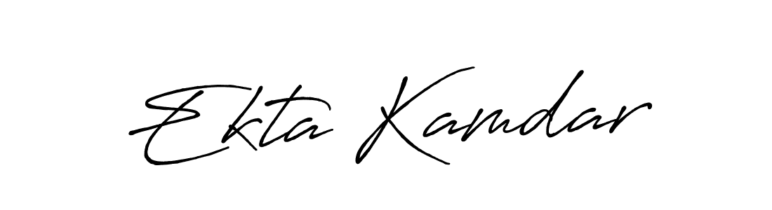 Make a short Ekta Kamdar signature style. Manage your documents anywhere anytime using Antro_Vectra_Bolder. Create and add eSignatures, submit forms, share and send files easily. Ekta Kamdar signature style 7 images and pictures png