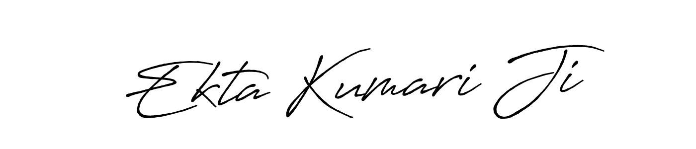 Create a beautiful signature design for name Ekta Kumari Ji. With this signature (Antro_Vectra_Bolder) fonts, you can make a handwritten signature for free. Ekta Kumari Ji signature style 7 images and pictures png