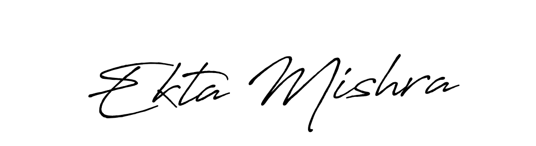 How to make Ekta Mishra name signature. Use Antro_Vectra_Bolder style for creating short signs online. This is the latest handwritten sign. Ekta Mishra signature style 7 images and pictures png