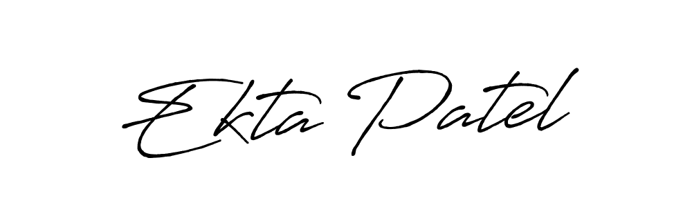 How to make Ekta Patel name signature. Use Antro_Vectra_Bolder style for creating short signs online. This is the latest handwritten sign. Ekta Patel signature style 7 images and pictures png