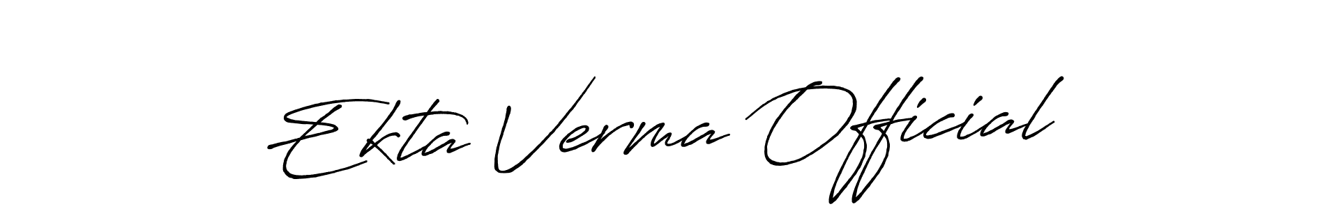 It looks lik you need a new signature style for name Ekta Verma Official. Design unique handwritten (Antro_Vectra_Bolder) signature with our free signature maker in just a few clicks. Ekta Verma Official signature style 7 images and pictures png