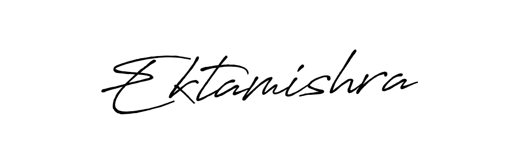 Make a beautiful signature design for name Ektamishra. With this signature (Antro_Vectra_Bolder) style, you can create a handwritten signature for free. Ektamishra signature style 7 images and pictures png