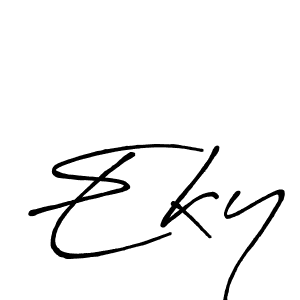 You should practise on your own different ways (Antro_Vectra_Bolder) to write your name (Eky) in signature. don't let someone else do it for you. Eky signature style 7 images and pictures png