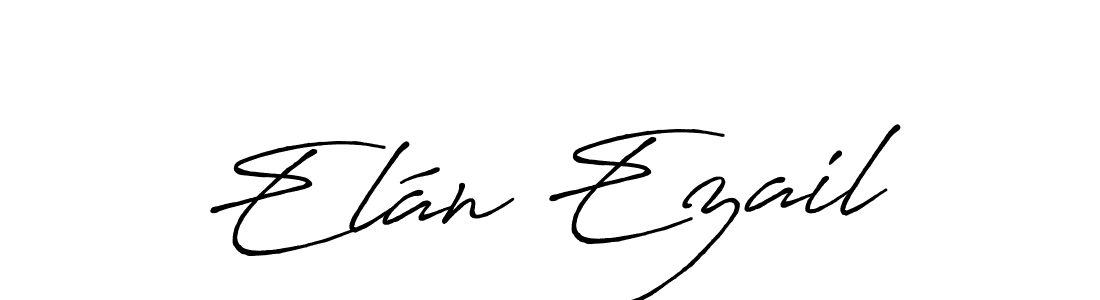 How to make Elán Ezail name signature. Use Antro_Vectra_Bolder style for creating short signs online. This is the latest handwritten sign. Elán Ezail signature style 7 images and pictures png