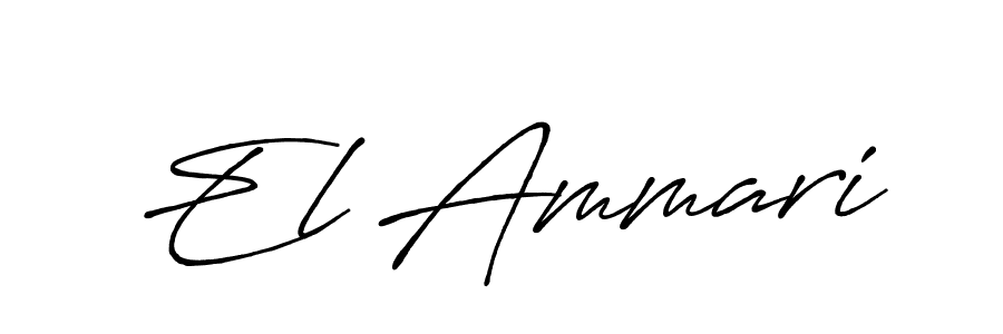 Make a beautiful signature design for name El Ammari. With this signature (Antro_Vectra_Bolder) style, you can create a handwritten signature for free. El Ammari signature style 7 images and pictures png