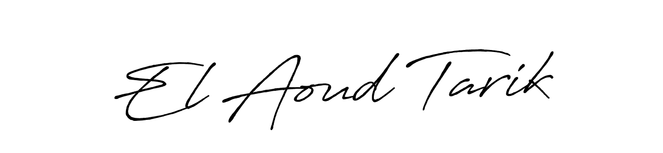 Use a signature maker to create a handwritten signature online. With this signature software, you can design (Antro_Vectra_Bolder) your own signature for name El Aoud Tarik. El Aoud Tarik signature style 7 images and pictures png