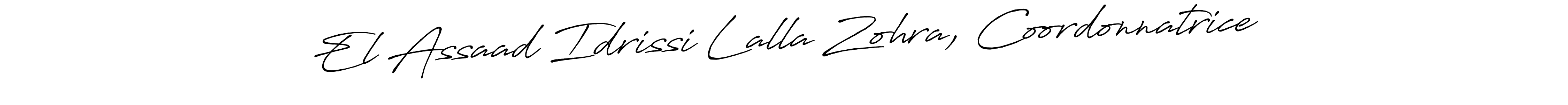 It looks lik you need a new signature style for name El Assaad Idrissi Lalla Zohra, Coordonnatrice. Design unique handwritten (Antro_Vectra_Bolder) signature with our free signature maker in just a few clicks. El Assaad Idrissi Lalla Zohra, Coordonnatrice signature style 7 images and pictures png