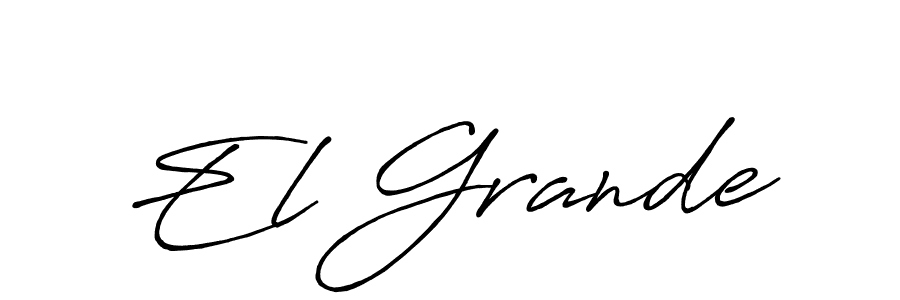 El Grande stylish signature style. Best Handwritten Sign (Antro_Vectra_Bolder) for my name. Handwritten Signature Collection Ideas for my name El Grande. El Grande signature style 7 images and pictures png