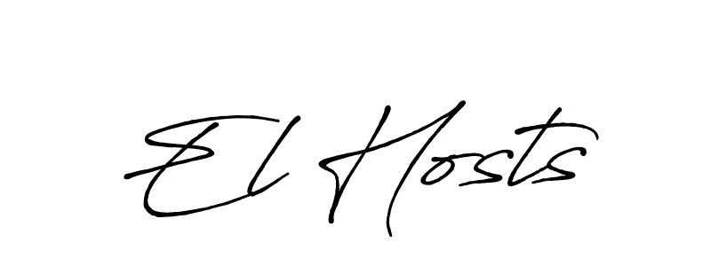 How to make El Hosts name signature. Use Antro_Vectra_Bolder style for creating short signs online. This is the latest handwritten sign. El Hosts signature style 7 images and pictures png