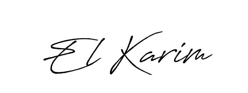 You should practise on your own different ways (Antro_Vectra_Bolder) to write your name (El Karim) in signature. don't let someone else do it for you. El Karim signature style 7 images and pictures png