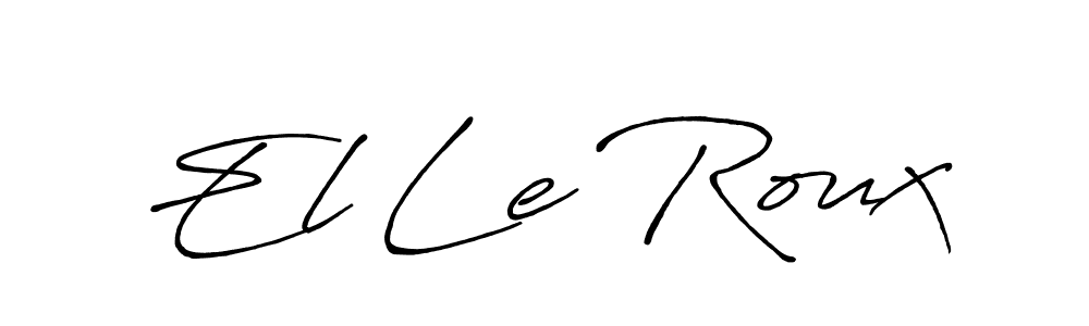 Use a signature maker to create a handwritten signature online. With this signature software, you can design (Antro_Vectra_Bolder) your own signature for name El Le Roux. El Le Roux signature style 7 images and pictures png