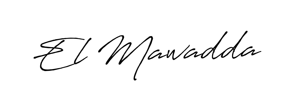 Also we have El Mawadda name is the best signature style. Create professional handwritten signature collection using Antro_Vectra_Bolder autograph style. El Mawadda signature style 7 images and pictures png