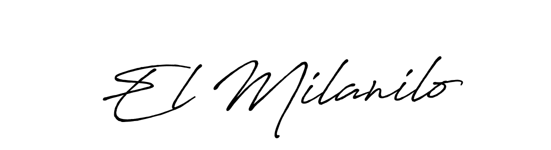 El Milanilo stylish signature style. Best Handwritten Sign (Antro_Vectra_Bolder) for my name. Handwritten Signature Collection Ideas for my name El Milanilo. El Milanilo signature style 7 images and pictures png