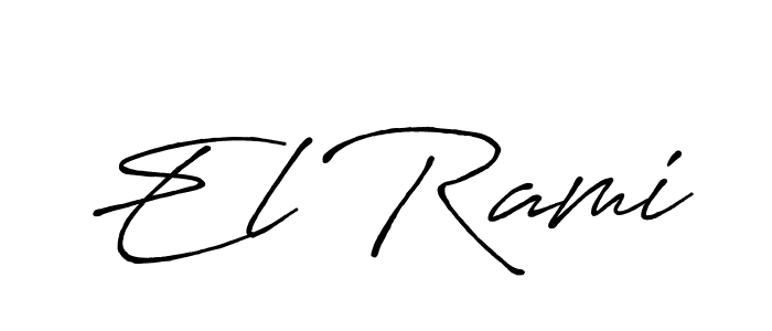 Design your own signature with our free online signature maker. With this signature software, you can create a handwritten (Antro_Vectra_Bolder) signature for name El Rami. El Rami signature style 7 images and pictures png