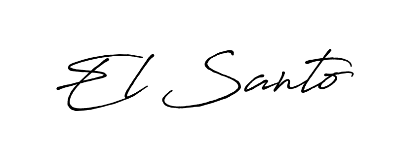 Make a beautiful signature design for name El Santo. With this signature (Antro_Vectra_Bolder) style, you can create a handwritten signature for free. El Santo signature style 7 images and pictures png