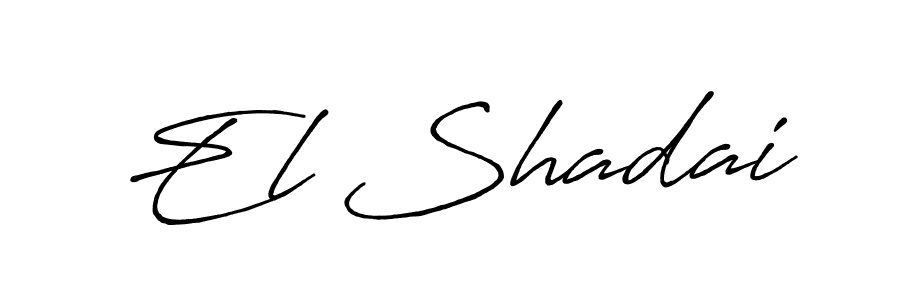 Make a beautiful signature design for name El Shadai. With this signature (Antro_Vectra_Bolder) style, you can create a handwritten signature for free. El Shadai signature style 7 images and pictures png