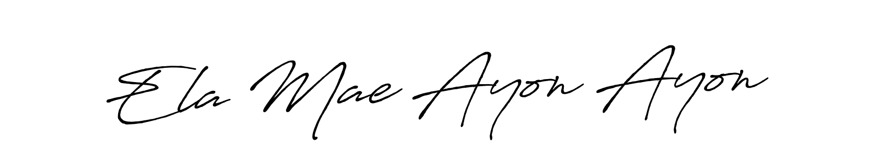 How to make Ela Mae Ayon Ayon name signature. Use Antro_Vectra_Bolder style for creating short signs online. This is the latest handwritten sign. Ela Mae Ayon Ayon signature style 7 images and pictures png