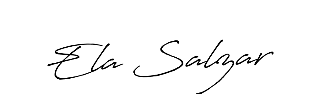 Make a beautiful signature design for name Ela Salzar. With this signature (Antro_Vectra_Bolder) style, you can create a handwritten signature for free. Ela Salzar signature style 7 images and pictures png