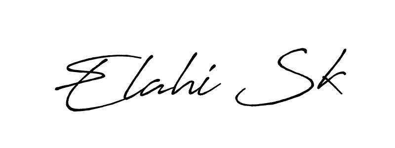 Elahi Sk stylish signature style. Best Handwritten Sign (Antro_Vectra_Bolder) for my name. Handwritten Signature Collection Ideas for my name Elahi Sk. Elahi Sk signature style 7 images and pictures png