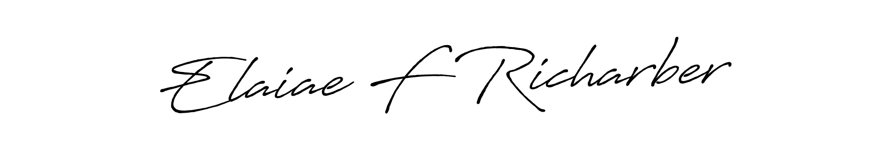 Make a short Elaiae F Richarber signature style. Manage your documents anywhere anytime using Antro_Vectra_Bolder. Create and add eSignatures, submit forms, share and send files easily. Elaiae F Richarber signature style 7 images and pictures png