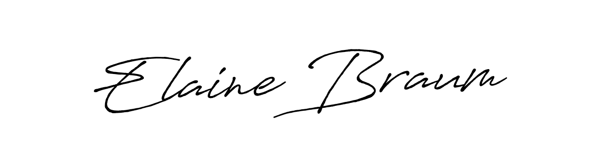 You should practise on your own different ways (Antro_Vectra_Bolder) to write your name (Elaine Braum) in signature. don't let someone else do it for you. Elaine Braum signature style 7 images and pictures png