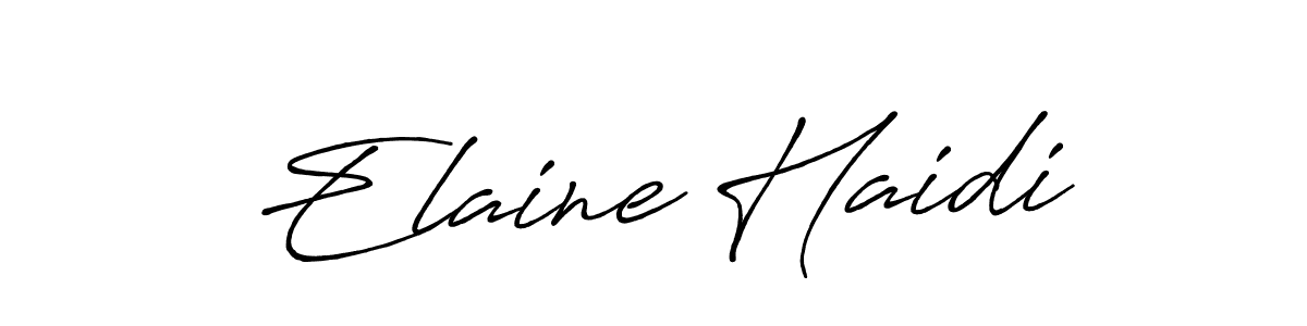 You should practise on your own different ways (Antro_Vectra_Bolder) to write your name (Elaine Haidi) in signature. don't let someone else do it for you. Elaine Haidi signature style 7 images and pictures png
