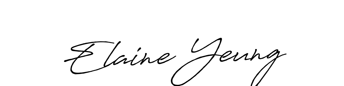The best way (Antro_Vectra_Bolder) to make a short signature is to pick only two or three words in your name. The name Elaine Yeung include a total of six letters. For converting this name. Elaine Yeung signature style 7 images and pictures png