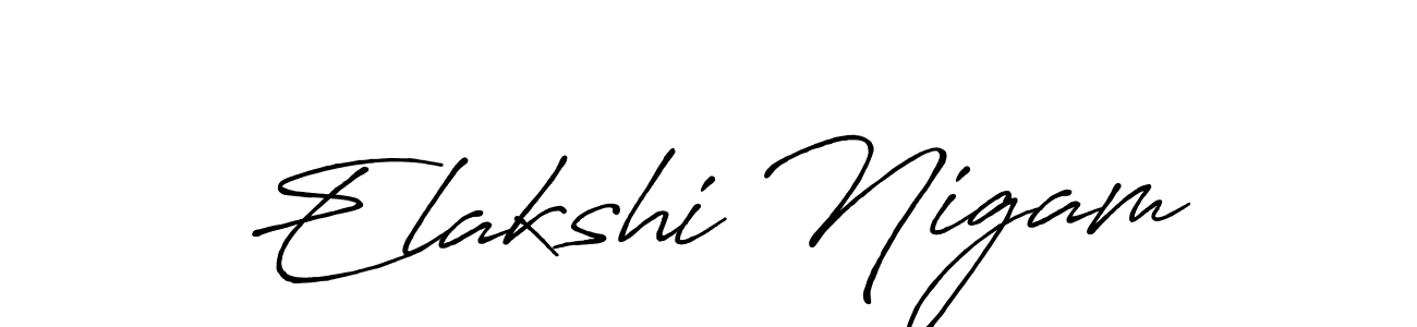 if you are searching for the best signature style for your name Elakshi Nigam. so please give up your signature search. here we have designed multiple signature styles  using Antro_Vectra_Bolder. Elakshi Nigam signature style 7 images and pictures png