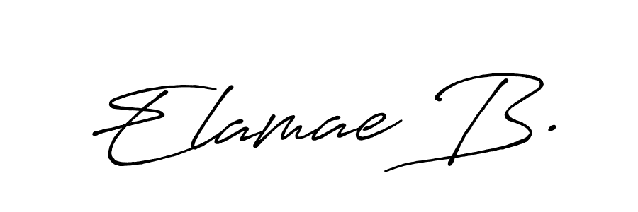 Use a signature maker to create a handwritten signature online. With this signature software, you can design (Antro_Vectra_Bolder) your own signature for name Elamae B.. Elamae B. signature style 7 images and pictures png
