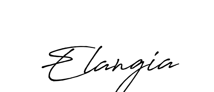 Use a signature maker to create a handwritten signature online. With this signature software, you can design (Antro_Vectra_Bolder) your own signature for name Elangia. Elangia signature style 7 images and pictures png