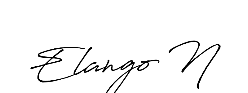 Use a signature maker to create a handwritten signature online. With this signature software, you can design (Antro_Vectra_Bolder) your own signature for name Elango N. Elango N signature style 7 images and pictures png