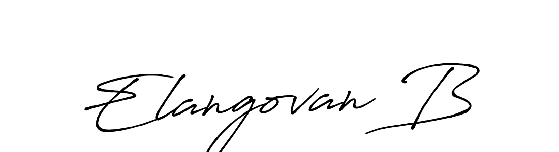 Also You can easily find your signature by using the search form. We will create Elangovan B name handwritten signature images for you free of cost using Antro_Vectra_Bolder sign style. Elangovan B signature style 7 images and pictures png