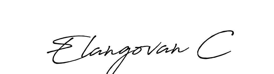 The best way (Antro_Vectra_Bolder) to make a short signature is to pick only two or three words in your name. The name Elangovan C include a total of six letters. For converting this name. Elangovan C signature style 7 images and pictures png