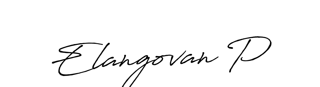 Design your own signature with our free online signature maker. With this signature software, you can create a handwritten (Antro_Vectra_Bolder) signature for name Elangovan P. Elangovan P signature style 7 images and pictures png