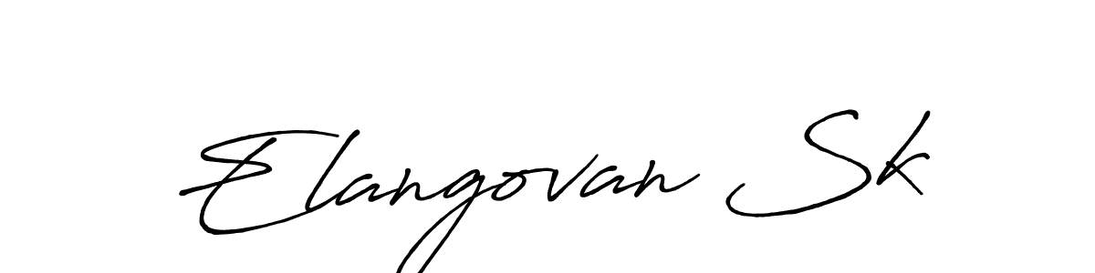Elangovan Sk stylish signature style. Best Handwritten Sign (Antro_Vectra_Bolder) for my name. Handwritten Signature Collection Ideas for my name Elangovan Sk. Elangovan Sk signature style 7 images and pictures png