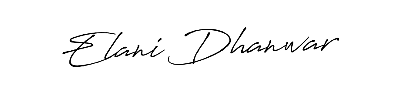 Similarly Antro_Vectra_Bolder is the best handwritten signature design. Signature creator online .You can use it as an online autograph creator for name Elani Dhanwar. Elani Dhanwar signature style 7 images and pictures png