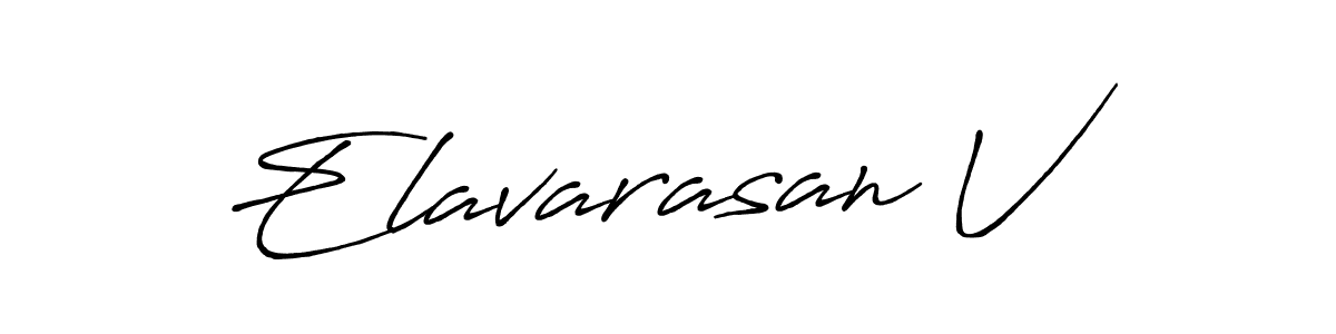You can use this online signature creator to create a handwritten signature for the name Elavarasan V. This is the best online autograph maker. Elavarasan V signature style 7 images and pictures png