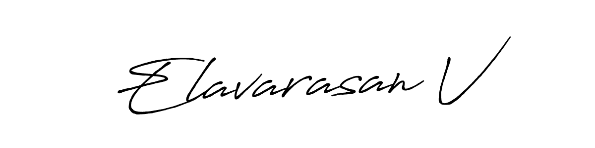 Make a beautiful signature design for name Elavarasan V. With this signature (Antro_Vectra_Bolder) style, you can create a handwritten signature for free. Elavarasan V signature style 7 images and pictures png