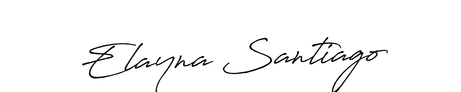 Create a beautiful signature design for name Elayna Santiago. With this signature (Antro_Vectra_Bolder) fonts, you can make a handwritten signature for free. Elayna Santiago signature style 7 images and pictures png