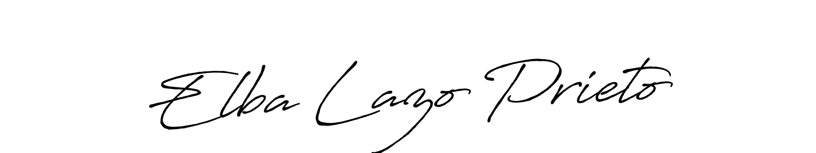 How to make Elba Lazo Prieto name signature. Use Antro_Vectra_Bolder style for creating short signs online. This is the latest handwritten sign. Elba Lazo Prieto signature style 7 images and pictures png