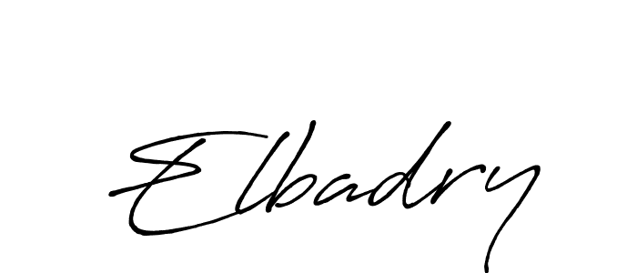 How to make Elbadry name signature. Use Antro_Vectra_Bolder style for creating short signs online. This is the latest handwritten sign. Elbadry signature style 7 images and pictures png