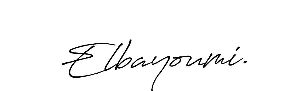 The best way (Antro_Vectra_Bolder) to make a short signature is to pick only two or three words in your name. The name Elbayoumi. include a total of six letters. For converting this name. Elbayoumi. signature style 7 images and pictures png
