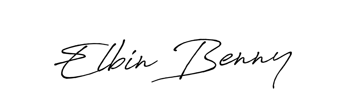 How to make Elbin Benny name signature. Use Antro_Vectra_Bolder style for creating short signs online. This is the latest handwritten sign. Elbin Benny signature style 7 images and pictures png