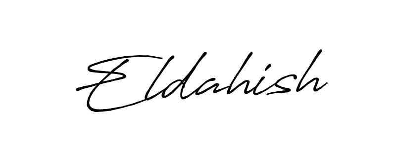 How to make Eldahish name signature. Use Antro_Vectra_Bolder style for creating short signs online. This is the latest handwritten sign. Eldahish signature style 7 images and pictures png