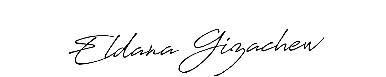 Make a beautiful signature design for name Eldana Gizachew. With this signature (Antro_Vectra_Bolder) style, you can create a handwritten signature for free. Eldana Gizachew signature style 7 images and pictures png